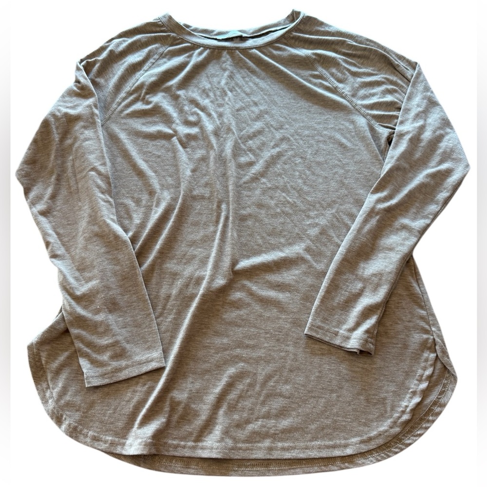 Newchoice Tan Crew Neck Women's Long Sleeve Shirt L